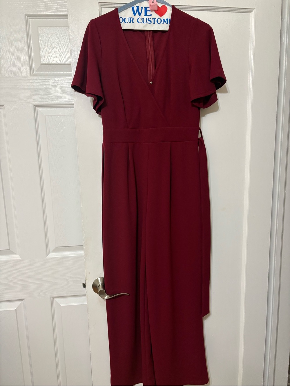 Cupshe Burgundy Wrap-Front Midi Dress